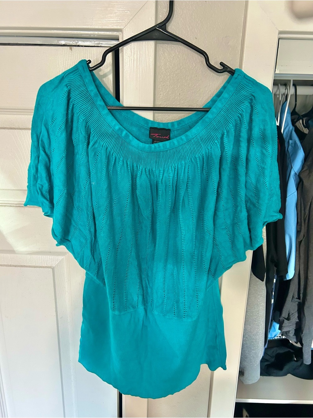torrid y2k vintage Teal Scoop Neck Knit Tunic Top